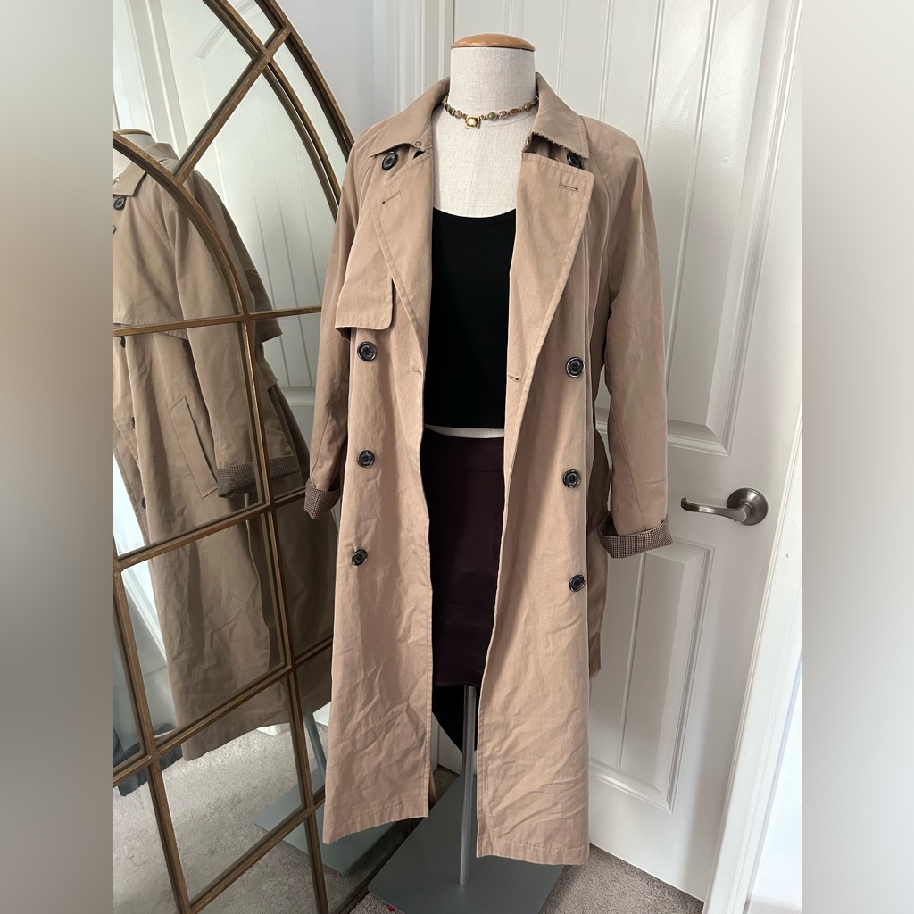 Nwt Thursday Island Khaki Belted Trench Embroidery Coat Sz S